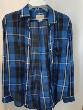 Denim & Supply Ralph Lauren Blue and Black Plaid Button-Down Shirt